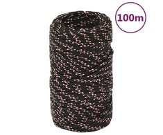 Valties virvė, juodos spalvos, 2mm, 100m, polipropilenas