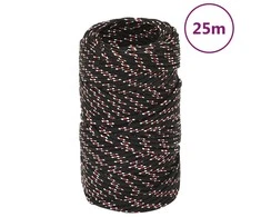 Valties virvė, juodos spalvos, 2mm, 25m, polipropilenas