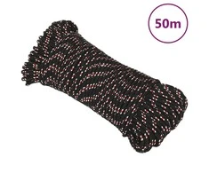 Valties virvė, juodos spalvos, 3mm, 50m, polipropilenas