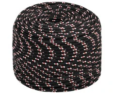 Valties virvė, juodos spalvos, 8mm, 25m, polipropilenas