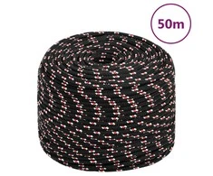Valties virvė, juodos spalvos, 8mm, 50m, polipropilenas