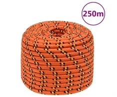Valties virvė, oranžinės spalvos, 12mm, 250m, polipropilenas