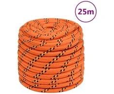 Valties virvė, oranžinės spalvos, 16mm, 25m, polipropilenas