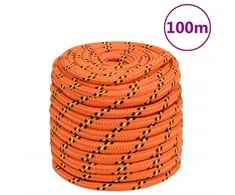 Valties virvė, oranžinės spalvos, 16mm, 100m, polipropilenas
