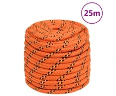 Valties virvė, oranžinės spalvos, 18mm, 25m, polipropilenas