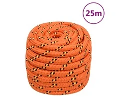 Valties virvė, oranžinės spalvos, 20mm, 25m, polipropilenas