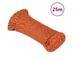 Valties virvė, oranžinės spalvos, 5mm, 25m, polipropilenas