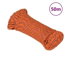 Valties virvė, oranžinės spalvos, 5mm, 50m, polipropilenas