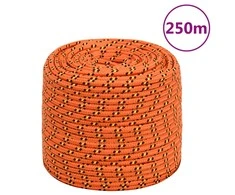 Valties virvė, oranžinės spalvos, 6mm, 250m, polipropilenas