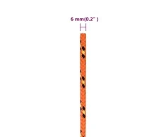 Valties virvė, oranžinės spalvos, 6mm, 250m, polipropilenas