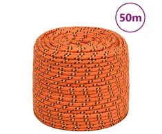 Valties virvė, oranžinės spalvos, 6mm, 50m, polipropilenas