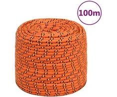 Valties virvė, oranžinės spalvos, 8mm, 100m, polipropilenas