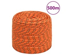 Valties virvė, oranžinės spalvos, 8mm, 500m, polipropilenas