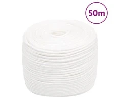 Valties virvė, visiškai balta, 10mm, 50m, polipropilenas