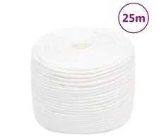 Valties virvė, visiškai balta, 6mm, 25m, polipropilenas
