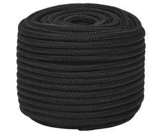Valties virvė, visiškai juoda, 12mm, 100m, polipropilenas