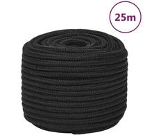 Valties virvė, visiškai juoda, 12mm, 25m, polipropilenas