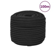 Valties virvė, visiškai juoda, 14mm, 100m, polipropilenas