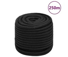 Valties virvė, visiškai juoda, 16mm, 250m, polipropilenas