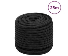 Valties virvė, visiškai juoda, 18mm, 25m, polipropilenas