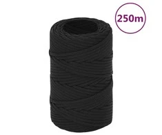 Valties virvė, visiškai juoda, 2mm, 250m, polipropilenas
