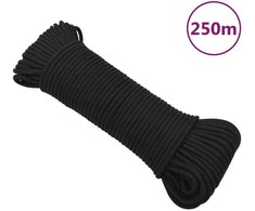 Valties virvė, visiškai juoda, 5mm, 250m, polipropilenas