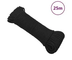 Valties virvė, visiškai juoda, 5mm, 25m, polipropilenas