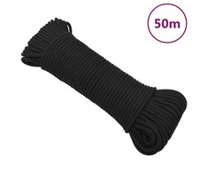 Valties virvė, visiškai juoda, 5mm, 50m, polipropilenas