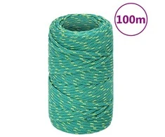 Valties virvė, žalios spalvos, 2mm, 100m, polipropilenas