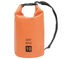 Vandeniui atsparus krepšys, oranžinės spalvos, PVC, 10l