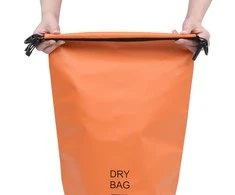 Vandeniui atsparus krepšys, oranžinės spalvos, PVC, 10l