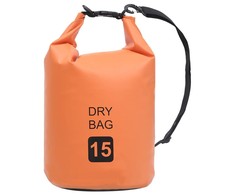 Vandeniui atsparus krepšys, oranžinės spalvos, PVC, 15l