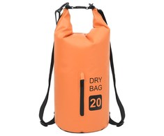 Vandeniui atsparus krepšys su užtrauktuku, oranžinis, PVC, 20l