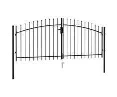 Vartai su smailiais viršugaliais, juodi, 3x1,25m, plienas