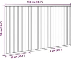 Sulankstomi šunų varteliai, 3 dalys, balti, 150 cm, tuopos mediena