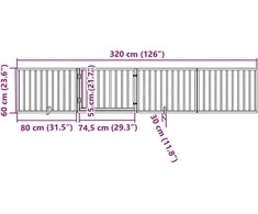 Varteliai šunims su durimis, 4 segmentai, balti, 320cm, tuopa