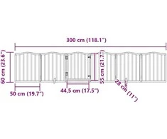 Varteliai šunims su durimis, 6 segmentai, balti, 300cm, tuopa