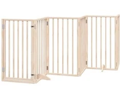 Šunų varteliai su sulankstomomis durelėmis, 6 panelės, 300 cm, tuopos mediena