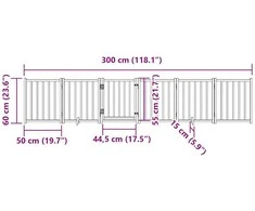 Varteliai šunims su durimis, 6 segmentai, balti, 300cm, eglė