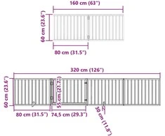 Varteliai šunims su durimis, 8 segmentai, 640cm, tuopos mediena