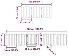 Varteliai šunims su durimis, 9 segmentai, balti, 450cm, tuopa