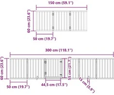 Varteliai šunims su durimis, 9 segmentai, 450cm, tuopos mediena