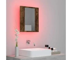 Veidrodinė LED vonios spintelė, ąžuolo, 40x12x45cm, mediena