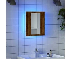 Veidrodinė LED vonios spintelė, medienos, 40x12x45cm, mediena