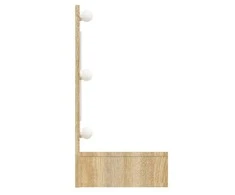 Veidrodinė spintelė su LED apšvietimu, ąžuolo, 90x31,5x62cm