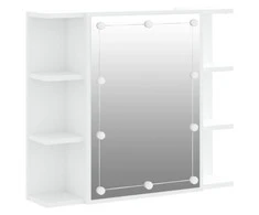 Veidrodinė spintelė su LED apšvietimu, balta, 70x16,5x60cm