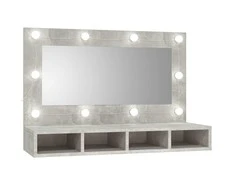 Veidrodinė spintelė su LED apšvietimu, pilka, 90x31,5x62cm
