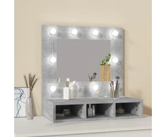 Veidrodinė spintelė su LED, betono pilka, 60x31,5x62cm