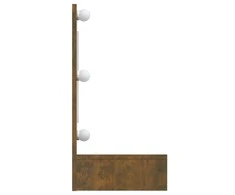 Veidrodinė spintelė su LED, dūminio ąžuolo, 90x31,5x62cm