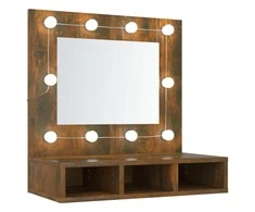 Veidrodinė spintelė su LED, dūminio ąžuolo, 60x31,5x62cm